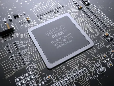 Electronic Chip Circuit 3D model