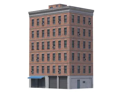 Apartment Building 2 Low-poly 3D model