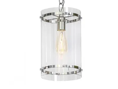 HESPER pendant light with clear glass and metal chain 3D model