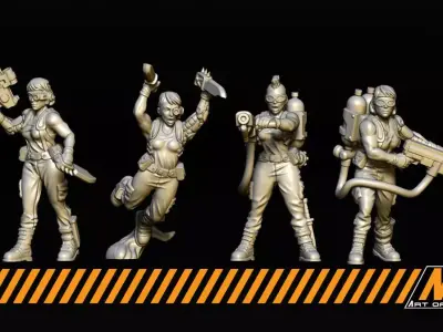 Female Jungle Fighters  3D print model