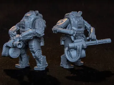 Armour group of toy soldiers with guns 3D print model