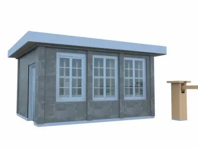 security booth Low-poly 3D model
