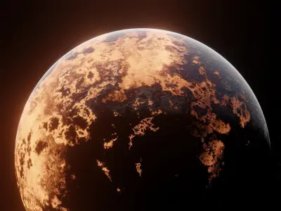 Planet Space Ready to game  Low-poly 3D model