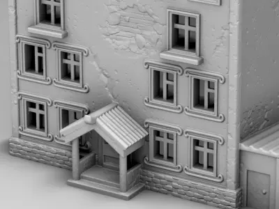 Old multi-story building 3D print model