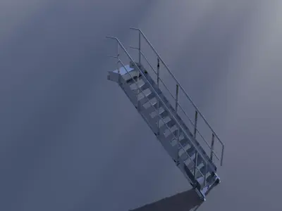 Industrial Steel Staircase Free 3D model