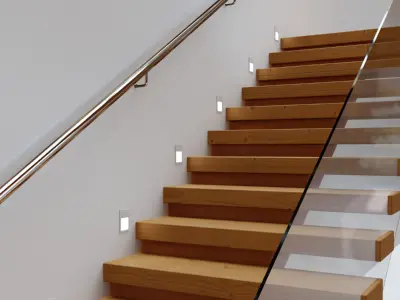 Stairs Set 03 - 2 floor Stairs with 3 diferent designs Low-poly 3D model