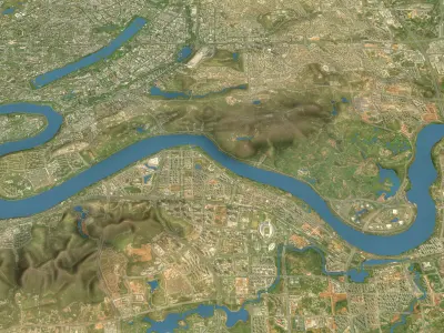Nanning - Topography Terrain Low-poly 3D model