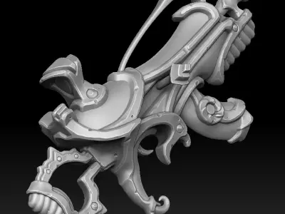 Sci-fi crystal assault rifle 3d print 3D print model