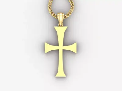 Light Gold 18K Cross Pendant 1CP019 3D print model