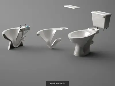 Bath and toilet 3D Model Pack