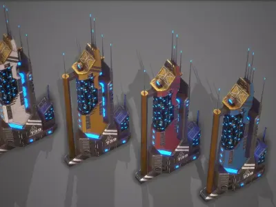 Sci-Fi Building-19 Low-poly 3D model