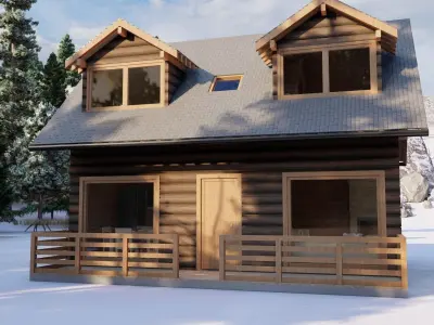 Mountain Cabin 01 3D model