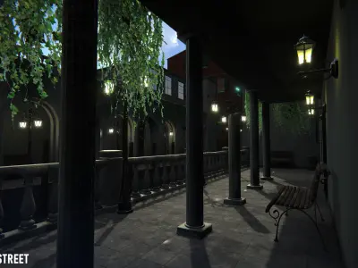 Venice street - modular city Low-poly 3D model