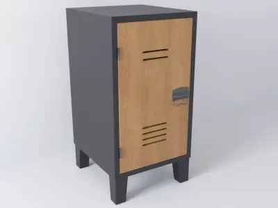 Commode - locker with wooden door 3D model