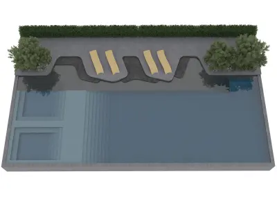 Swimming Pool Low-poly 3D model