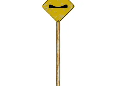 Warning For a Dip in The Road Traffic Sign 3D model