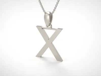 Model 627 Classic Initial Light X Letter 3D print model