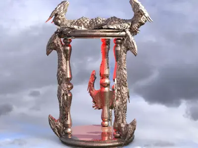 Dragon hourglass arch stand 3D model