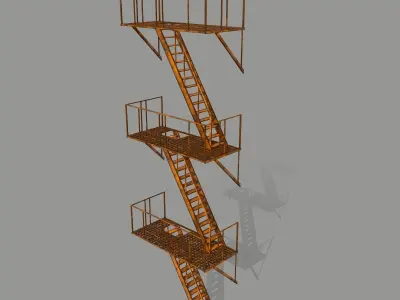 Fire Escape Low-poly 3D model