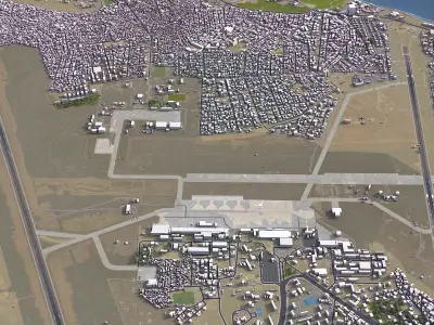 Dakar - Airport - DKR Low-poly 3D model