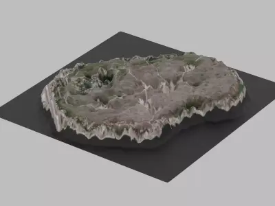 Nauru Map Country Low-poly 3D model