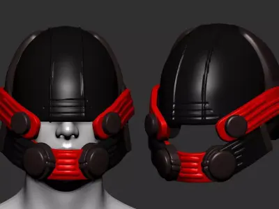 helmet high poly sculpt 3d printable  Low-poly 3D model
