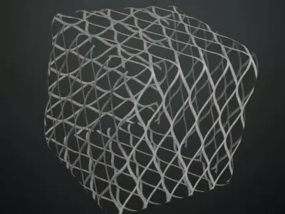 Wave Grille Metal Mesh PBR Seamless Texture