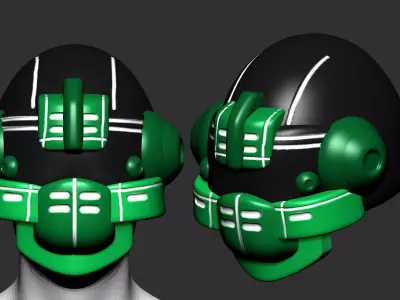 helmet high poly sculpt 3d printable ver 7 3D model 3D model 110