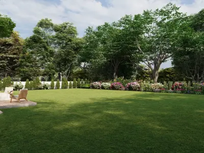 3D Exterior Scene 3D model design garden and landscape 3D model 17
