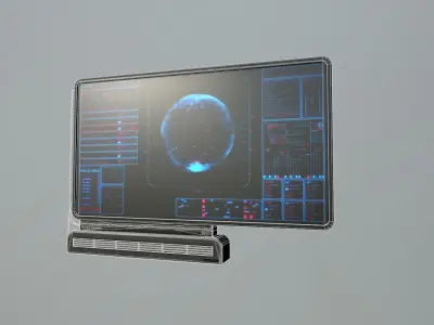 Sci-Fi Display Panel Low-poly 3D model