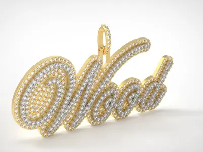 Model 727 Necklace Diamond Pendant 3D print model