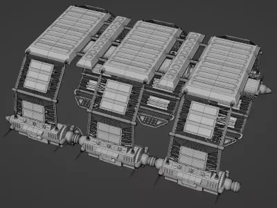 Star Trek NX Orbital Drydock Facility Shipyard Station Low-poly 3D model