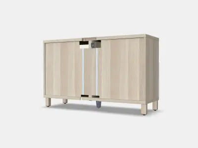 BESTA TV bench with doors 34 Low-poly 3D model