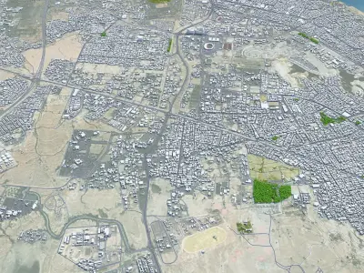 Riffa Bahrain 15km Low-poly 3D model