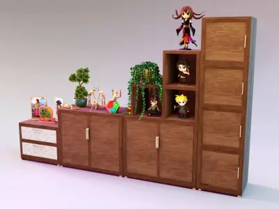 Door Wall Cabinets Low-poly 3D model