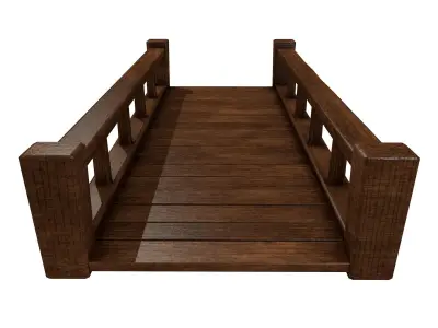 Fantasy Wooden Bridge Low-poly 3D model
