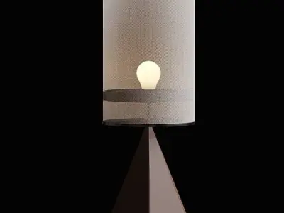 Table lamp with light bulb 3D print model