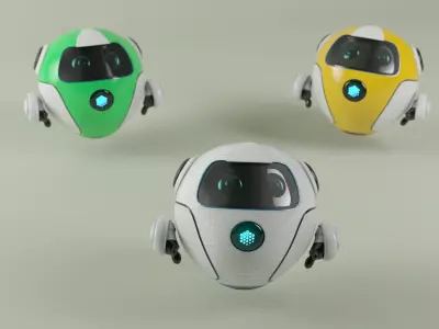 Aerodynamic Robot Model Low-poly 3D model