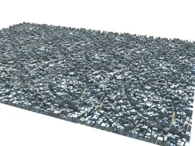 low poly citY Low-poly 3D model order