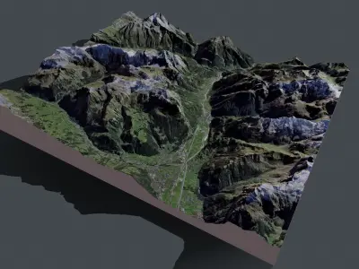 Mountain landscape Alps Switzerland  3D model