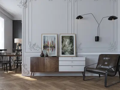 Paris Mid-Century Livingroom 3D model