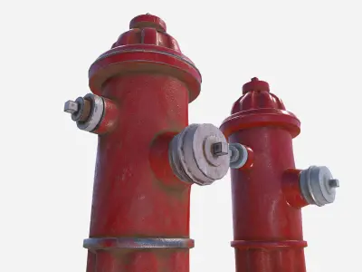 Low Poly PBR Fire Hydrant Low-poly 3D model