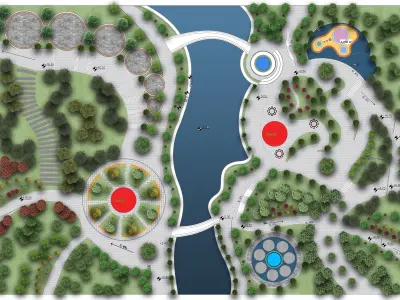 Master park-Regional park project-Private Park Landscape 3D model