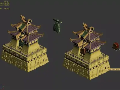 Xiqiao City - Drum Tower 32 3D model