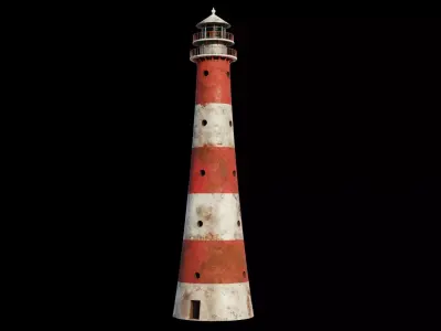 Lighthouse 3D model PBR materials Low-poly 3D model get