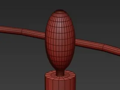 Gold Orbit 6 Light chandelier 3D model purchase