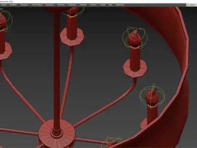 Zoe Eight-Light Brass Chandelier Low-poly 3D model