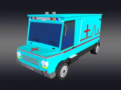 Cartoonish Ambulance 3D model