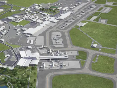 Sofia Airport Low-poly 3D model