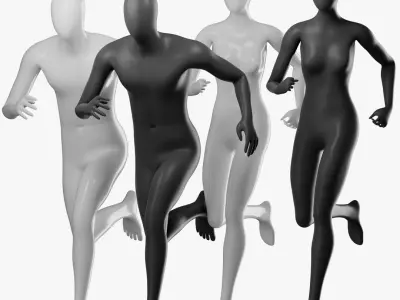  Animated mannequins of women and men 